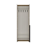 Cuier cu pantofar Adore Porto, 5 agatatori si 4 rafturi, Stejar - Bej, 72x210x34 cm