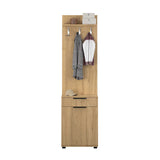 Cuier cu Pantofar Adore Porto Aero cu usa si sertar, Alb - Stejar, 52x187x36 cm - Stejar