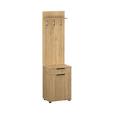 Cuier cu Pantofar Adore Porto Aero cu usa si sertar, Alb - Stejar, 52x187x36 cm - Stejar