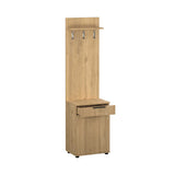 Cuier cu Pantofar Adore Porto Aero cu usa si sertar, Alb - Stejar, 52x187x36 cm - Stejar