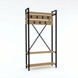 Cuier cu pantofar Alfa, Stejar, 90x180x34 cm