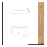 Cuier cu pantofar Arasso, Stejar, 90x60x35 cm