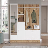 Cuier cu pantofar Cripsi, 140x182x37 cm - Stejar