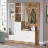 Cuier cu pantofar Cripsi, 140x182x37 cm - Stejar