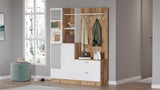 Cuier cu pantofar Cripsi, 140x182x37 cm - Stejar