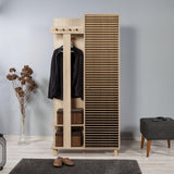 Cuier cu pantofar Garmanto 90 - 200 Hall Stand 2, Stejar Sonoma, 194x36x90 cm