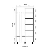 Cuier cu pantofar Garmanto 90 - 200 Hall Stand 2, Stejar Sonoma, 194x36x90 cm
