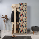 Cuier cu pantofar Garmanto 90 - 200 Hall Stand 3, Stejar Sonoma, 194x36x90 cm