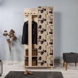 Cuier cu pantofar Garmanto 90 - 200 Hall Stand 5, Stejar Sonoma, 194x36x90 cm