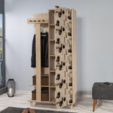 Cuier cu pantofar Garmanto 90 - 200 Hall Stand 5, Stejar Sonoma, 194x36x90 cm