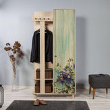 Cuier cu pantofar Garmanto 90 - 200 Hall Stand 6, Stejar Sonoma, 194x36x90 cm