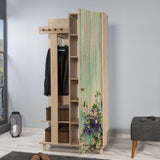 Cuier cu pantofar Garmanto 90 - 200 Hall Stand 6, Stejar Sonoma, 194x36x90 cm