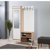Cuier cu pantofar İNCİ-200 Hall Stand, Stejar Sonoma, 190x36x100 cm