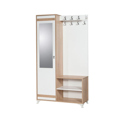 Cuier cu pantofar İNCİ-200 Hall Stand, Stejar Sonoma, 190x36x100 cm