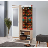 Cuier cu pantofar İNCİ-723 Hall Stand 1, Stejar Sonoma, 190x36x100 cm