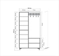 Cuier cu pantofar İNCİ-723 Hall Stand 1, Stejar Sonoma, 190x36x100 cm