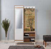 Cuier cu pantofar İNCİ-723 Hall Stand 2, Stejar Sonoma, 190x36x100 cm
