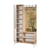 Cuier cu pantofar İNCİ-723 Hall Stand 2, Stejar Sonoma, 190x36x100 cm