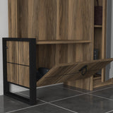 Cuier cu pantofar Lost - Walnut, Nuc, 90x180x35 cm