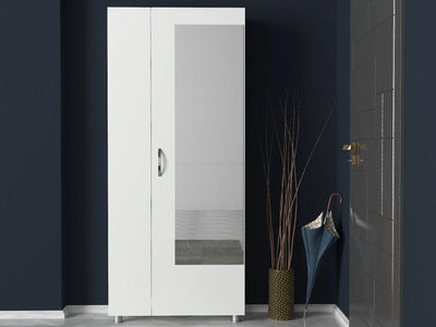 Cuier cu pantofar Meyra, Alb, 80x185x29 cm