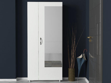 Cuier cu pantofar Meyra, Alb, 80x185x29 cm
