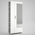 Cuier cu pantofar Meyra, Alb, 80x185x29 cm