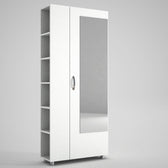 Cuier cu pantofar Meyra, Alb, 80x185x29 cm