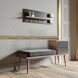 Cuier cu pantofar Orin, Nuc, 9x30x80 cm