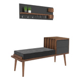 Cuier cu pantofar Orin, Nuc, 9x30x80 cm