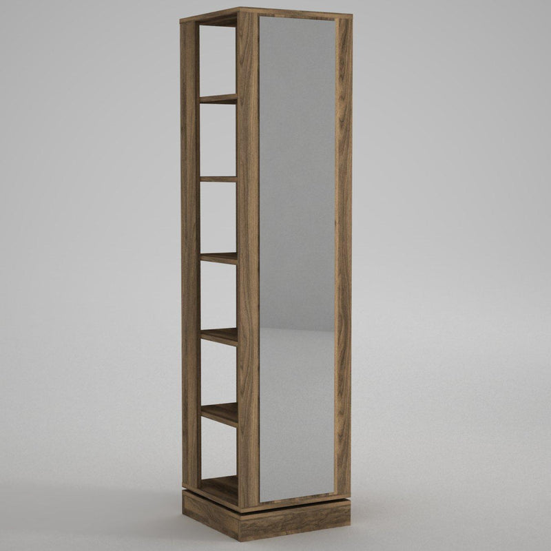 Cuier cu pantofar Roll - Walnut, Nuc, 45x180x45 cm