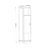Cuier cu pantofar Roll - Walnut, Nuc, 45x180x45 cm