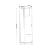 Cuier cu pantofar Roll - Walnut, Nuc, 45x180x45 cm
