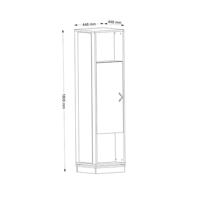 Cuier cu pantofar Roll - Walnut, Nuc, 45x180x45 cm