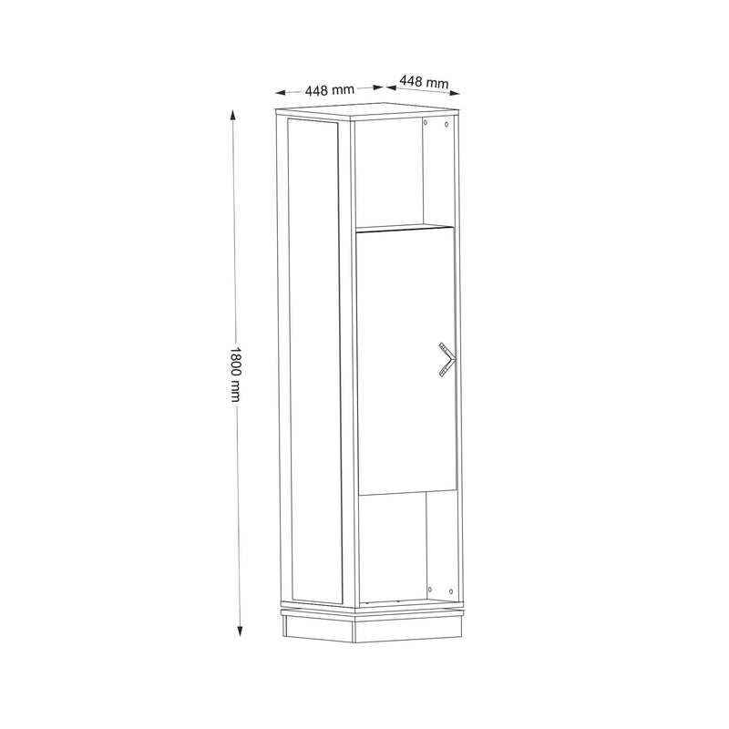 Cuier cu pantofar Roll - Walnut, Nuc, 45x180x45 cm
