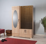 Cuier cu pantofar SİHİRLİ-220 Hall Stand 1, Stejar Sonoma, 195x36x125 cm