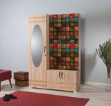 Cuier cu pantofar SİHİRLİ-220 Hall Stand 2, Stejar Sonoma, 195x36x125 cm