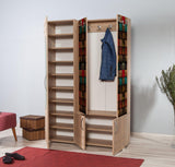 Cuier cu pantofar SİHİRLİ-220 Hall Stand 2, Stejar Sonoma, 195x36x125 cm