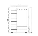 Cuier cu pantofar SİHİRLİ-220 Hall Stand 2, Stejar Sonoma, 195x36x125 cm