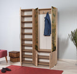 Cuier cu pantofar SİHİRLİ-220 Hall Stand 3, Stejar Sonoma, 195x36x125 cm