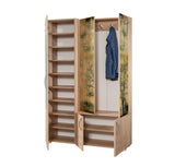 Cuier cu pantofar SİHİRLİ-220 Hall Stand 3, Stejar Sonoma, 195x36x125 cm