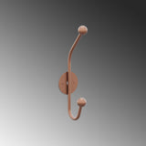 Cuier de hol metalic Metal Wall Hook Antonio 8, Cupru, 6x9 cm