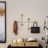 Cuier de hol metalic Metal Wall Hook Artistic 2, Aur, 82x60x10 cm