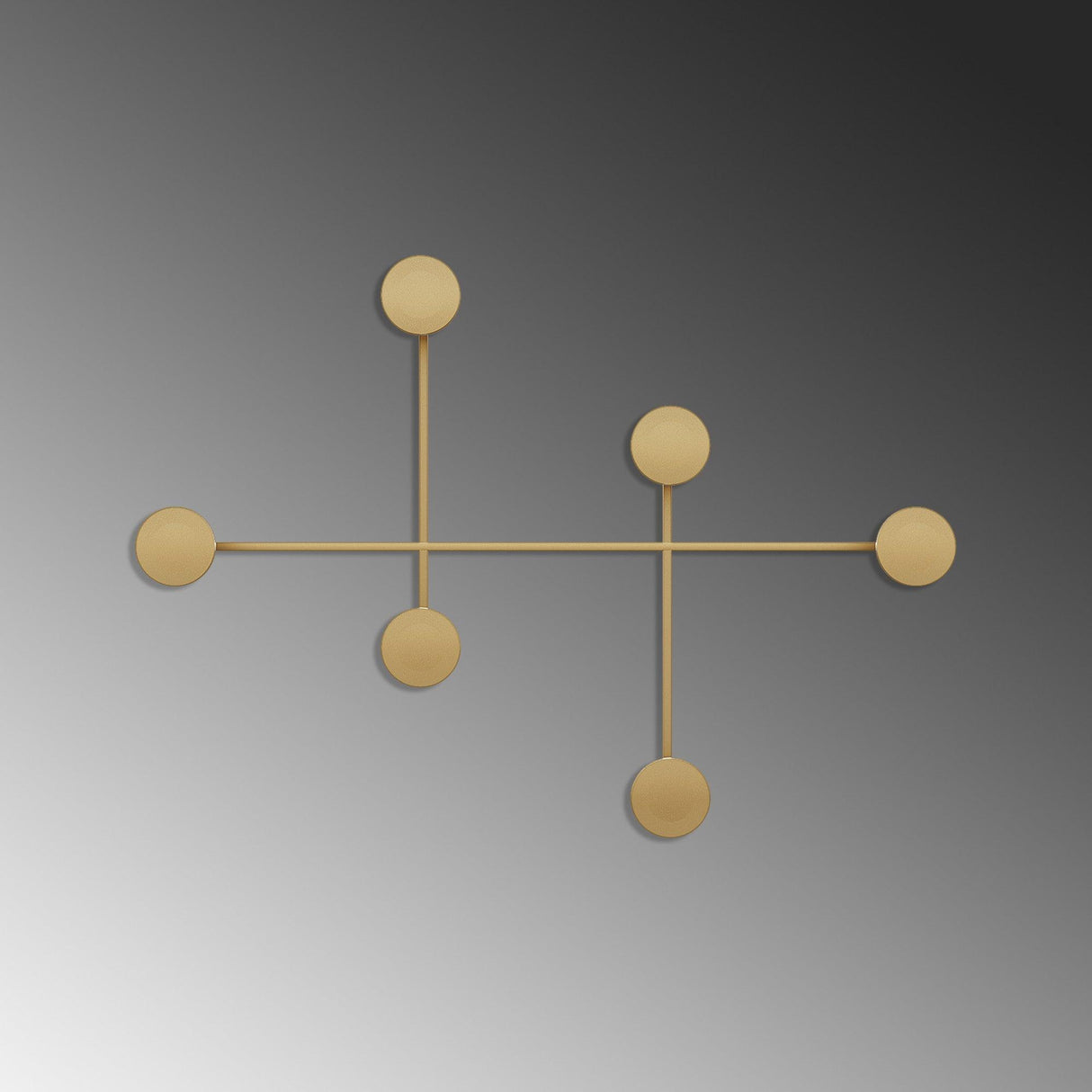 Cuier de hol metalic Metal Wall Hook Artistic 2, Aur, 82x60x10 cm