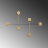 Cuier de hol metalic Metal Wall Hook Artistic 2, Aur, 82x60x10 cm