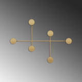 Cuier de perete metalic, 10x60x82 cm - Auriu