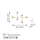 Cuier de hol metalic Metal Wall Hook Artistic 2, Aur, 82x60x10 cm