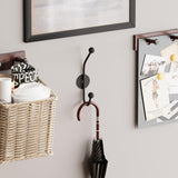 Cuier de hol metalic Metal Wall Hook Elegance 3, Negru, 6x9 cm