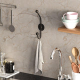 Cuier de hol metalic Metal Wall Hook Elegance 3, Negru, 6x9 cm