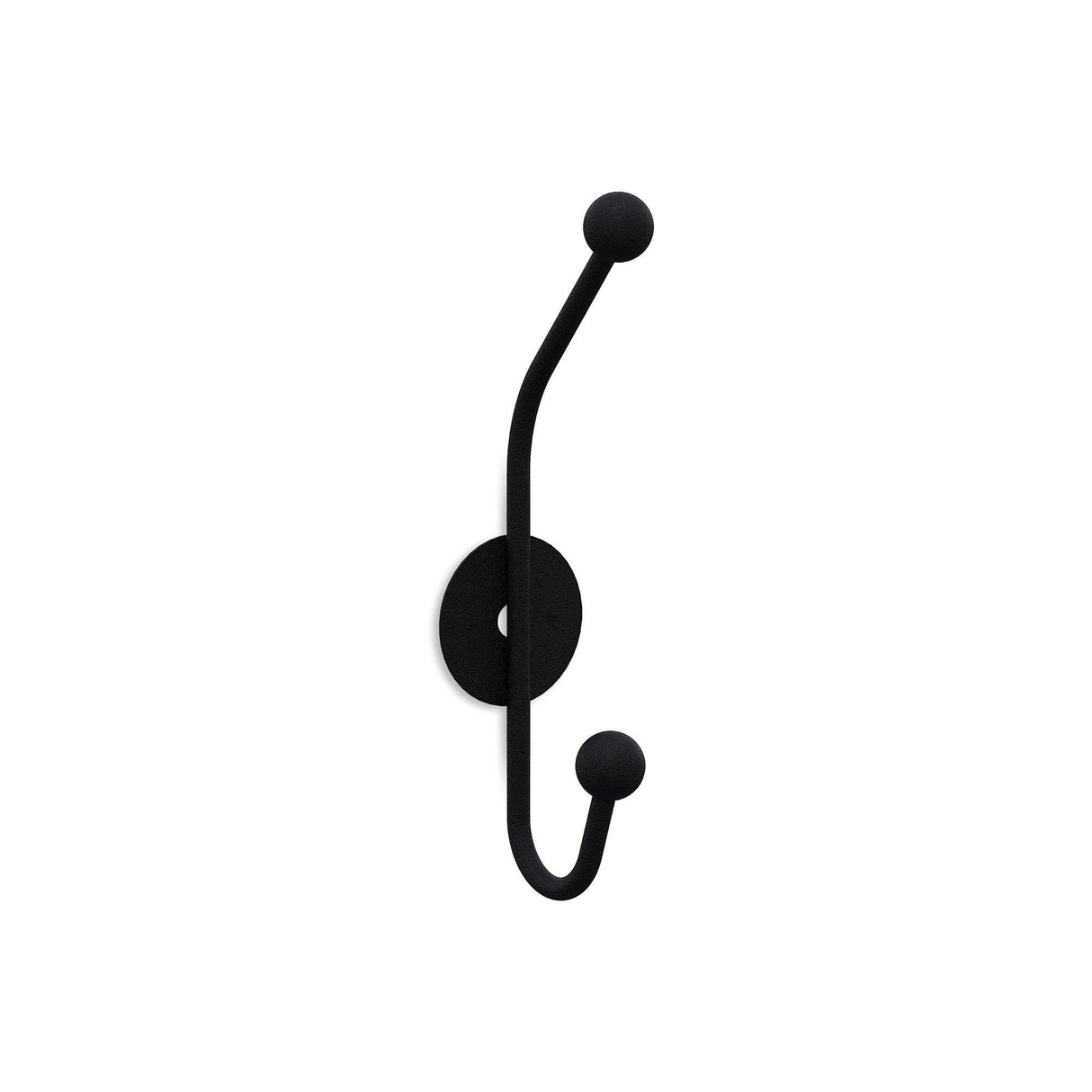 Cuier de hol metalic Metal Wall Hook Elegance 3, Negru, 6x9 cm
