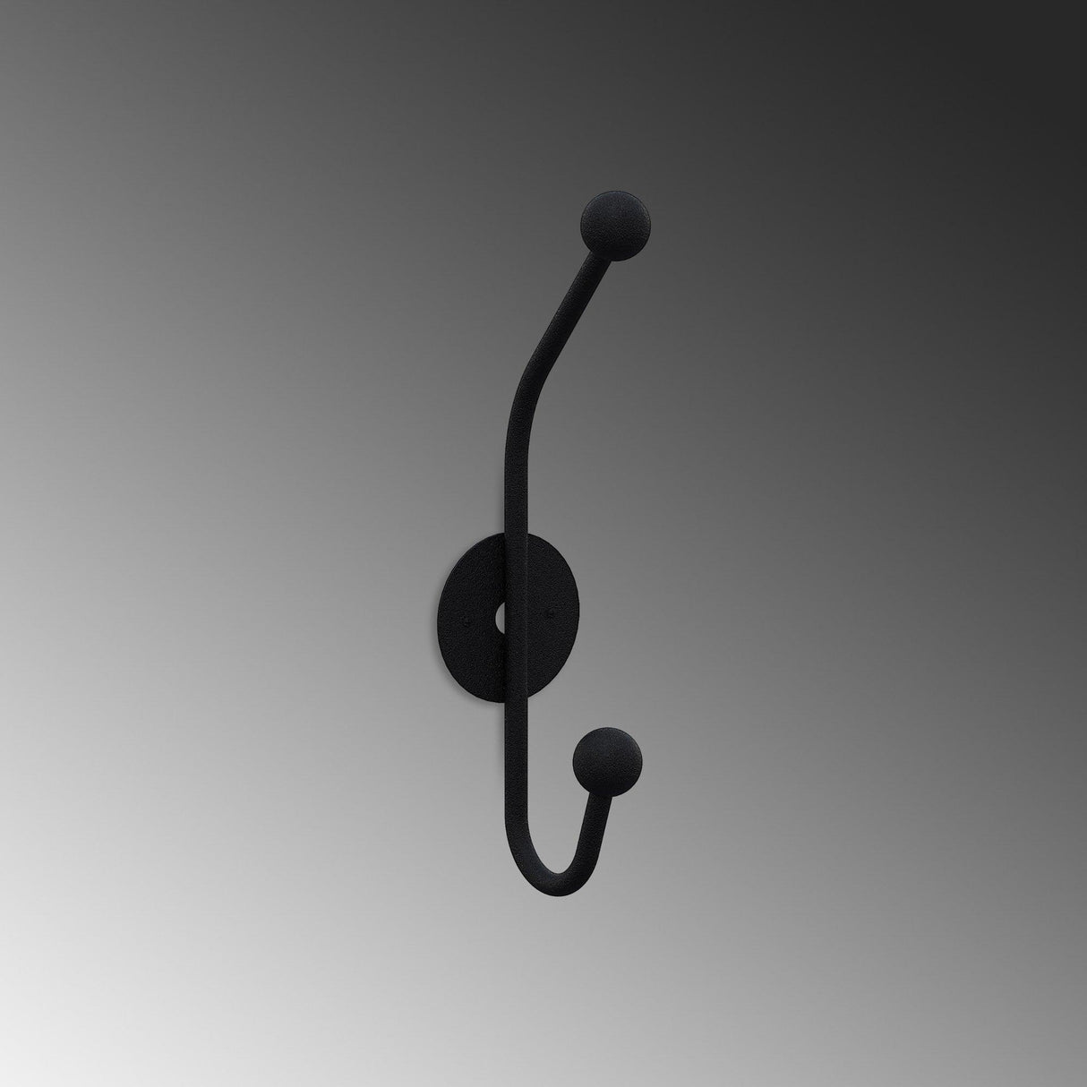 Cuier de hol metalic Metal Wall Hook Elegance 3, Negru, 6x9 cm